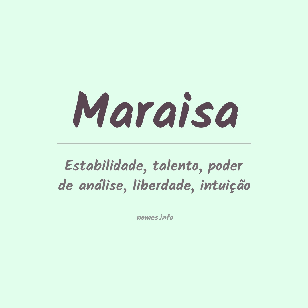 Significado do nome Maraisa