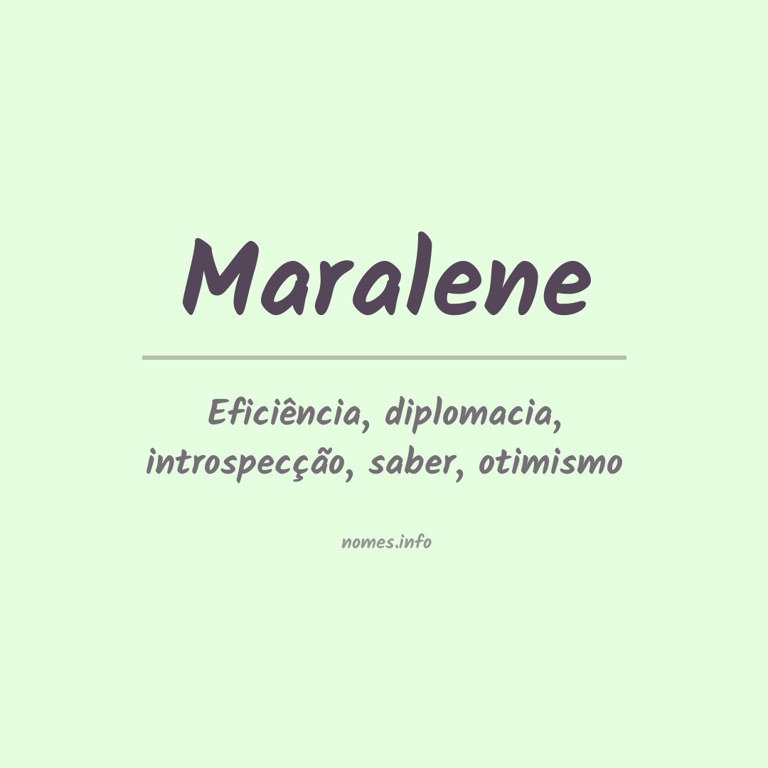 Significado do nome Maralene