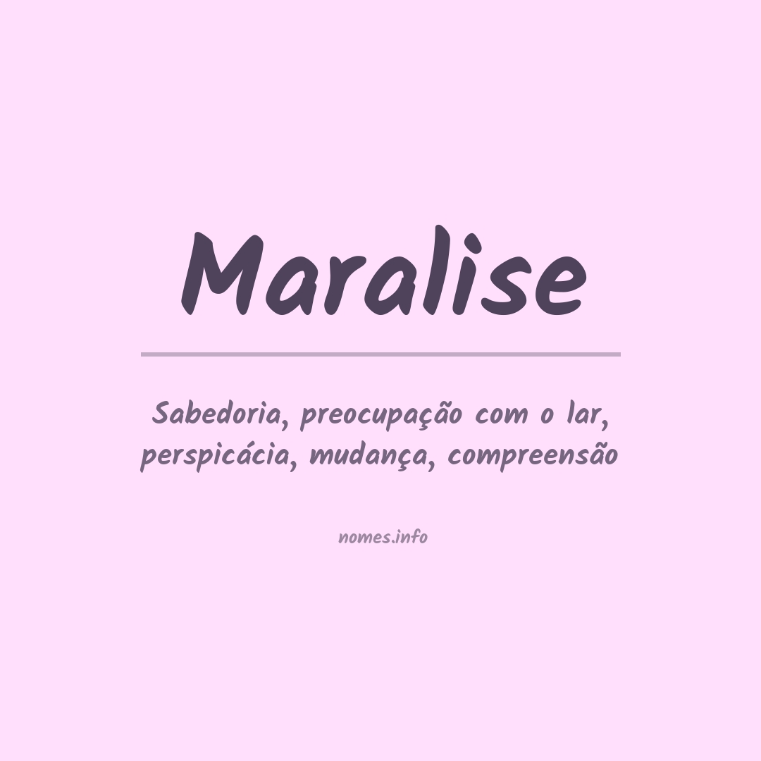 Significado do nome Maralise