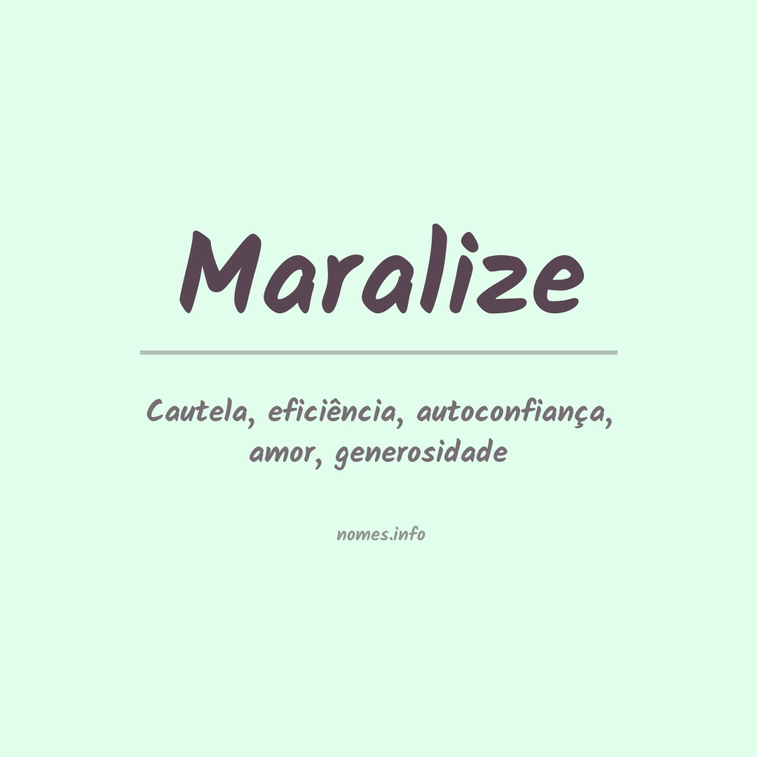 Significado do nome Maralize