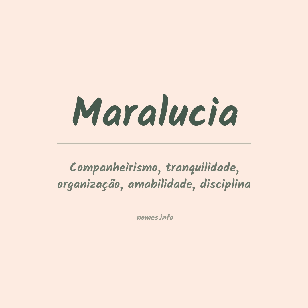 Significado do nome Maralucia