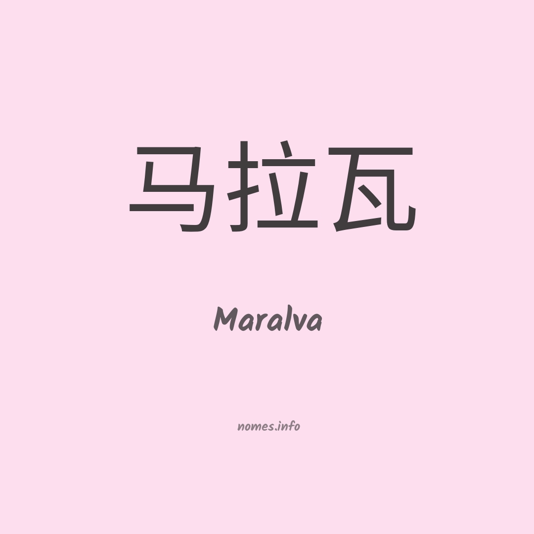 Maralva em chinês