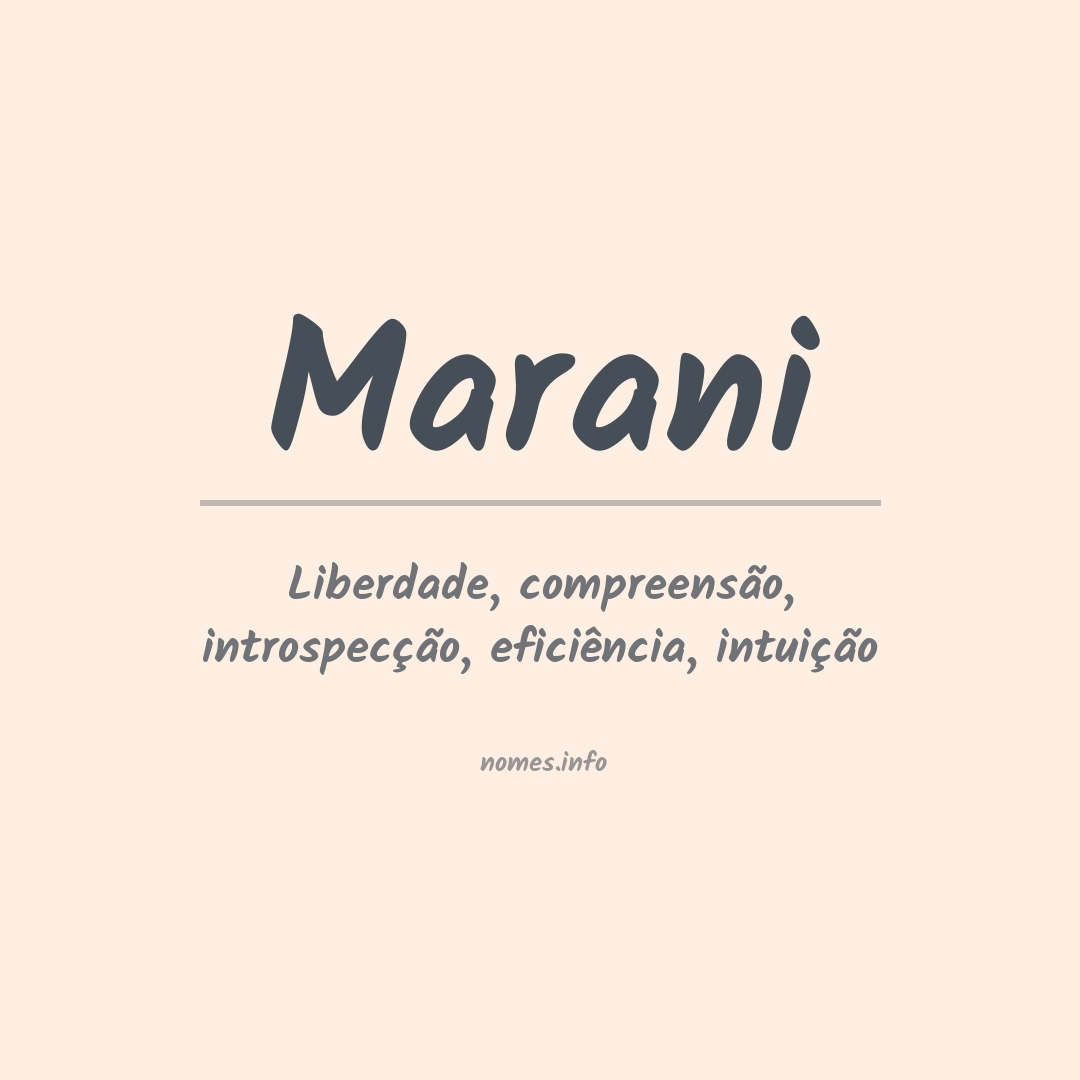 Significado do nome Marani
