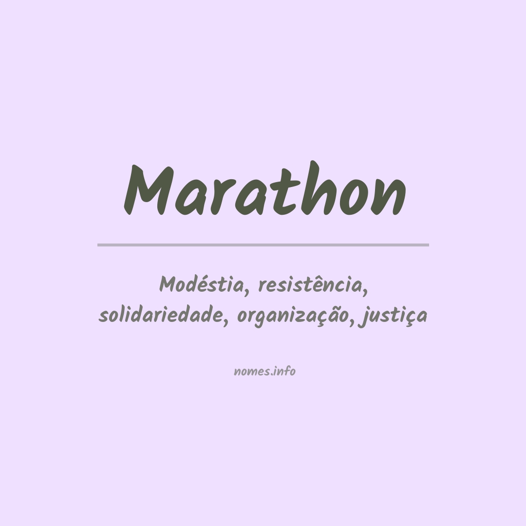 Significado do nome Marathon