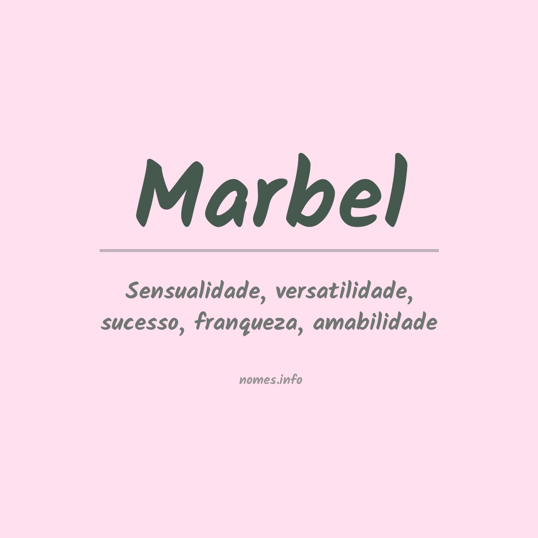 Significado do nome Marbel