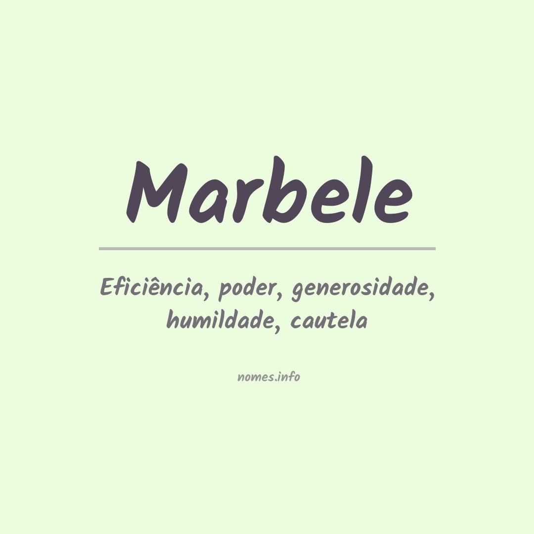 Significado do nome Marbele