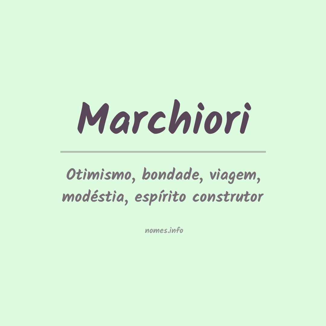 Significado do nome Marchiori