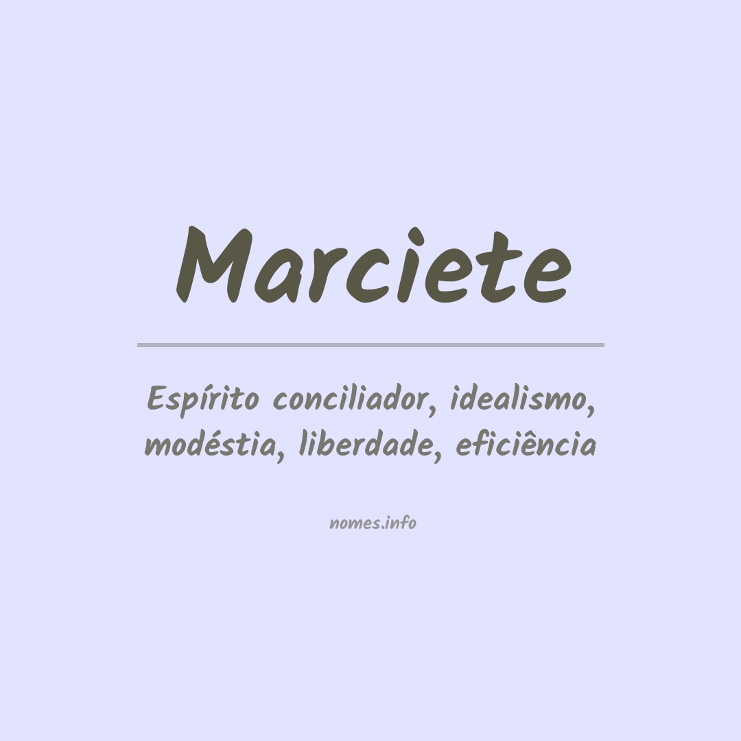 Significado do nome Marciete
