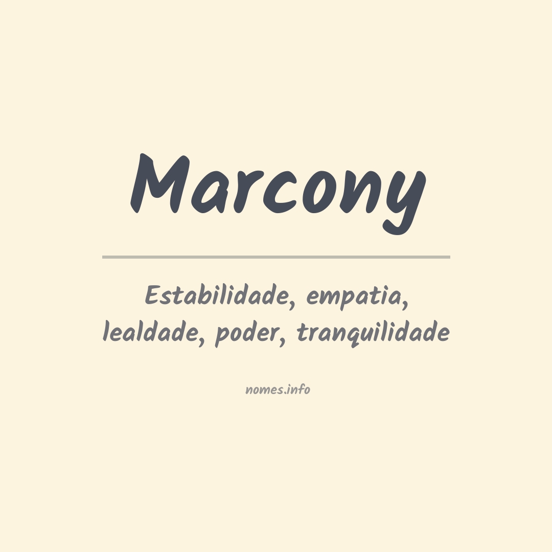 Significado do nome Marcony