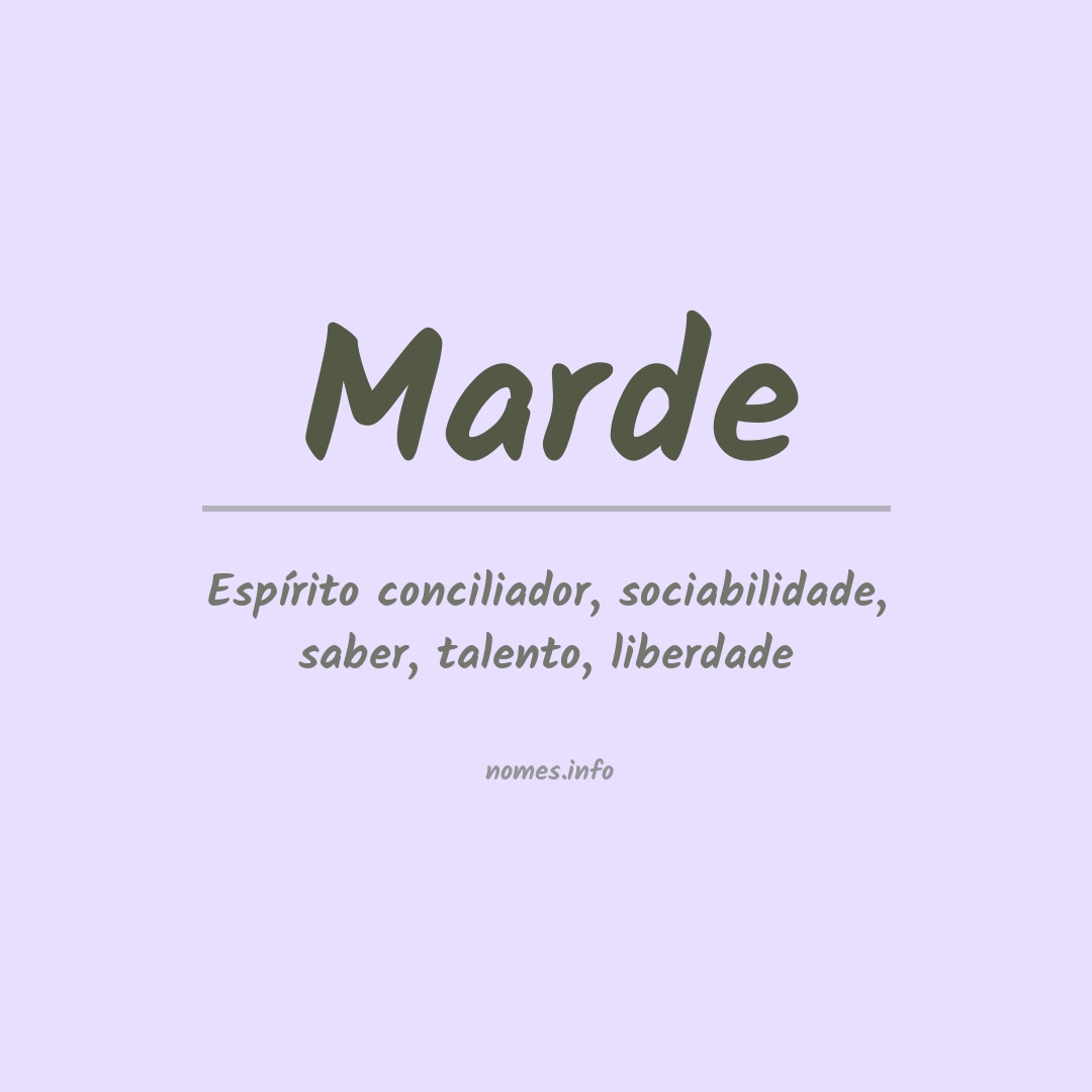 Significado do nome Marde