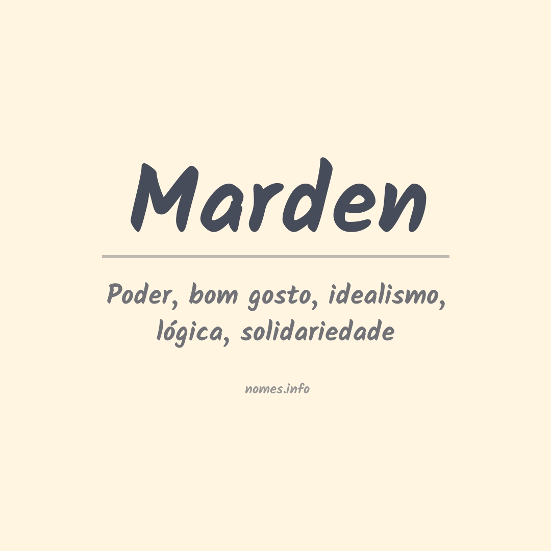 Significado do nome Marden