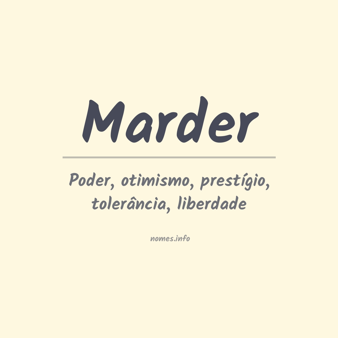 Significado do nome Marder