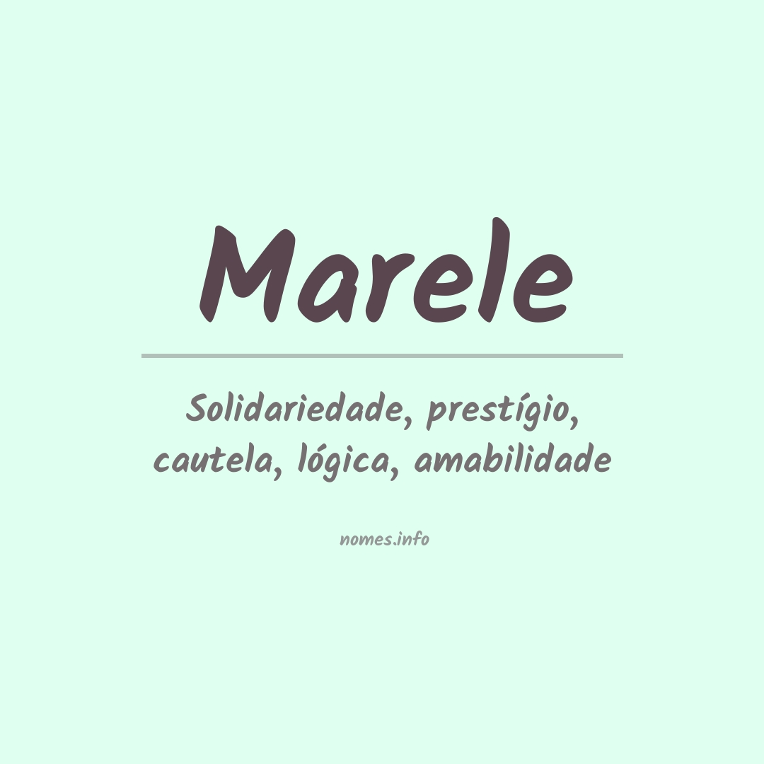Significado do nome Marele