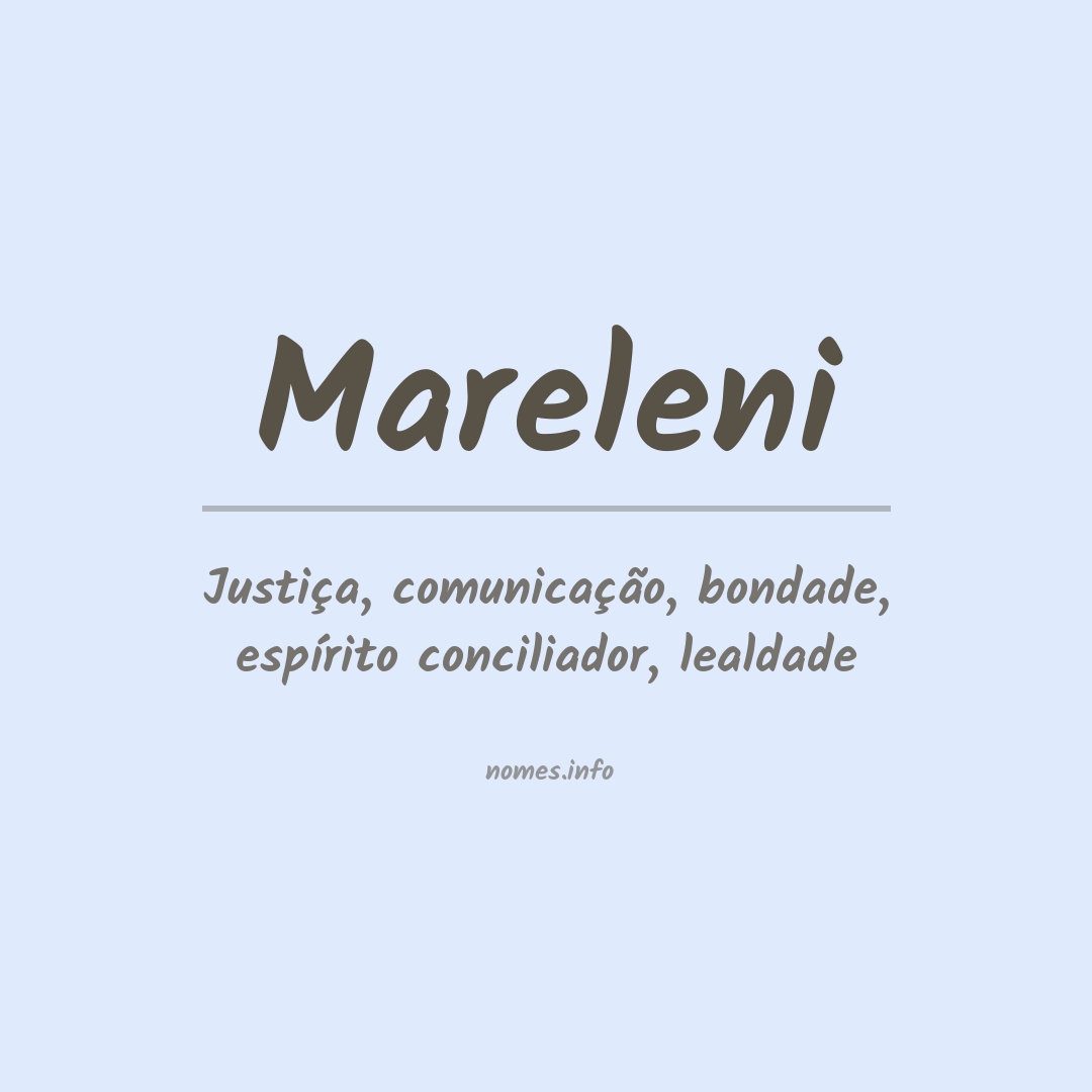 Significado do nome Mareleni