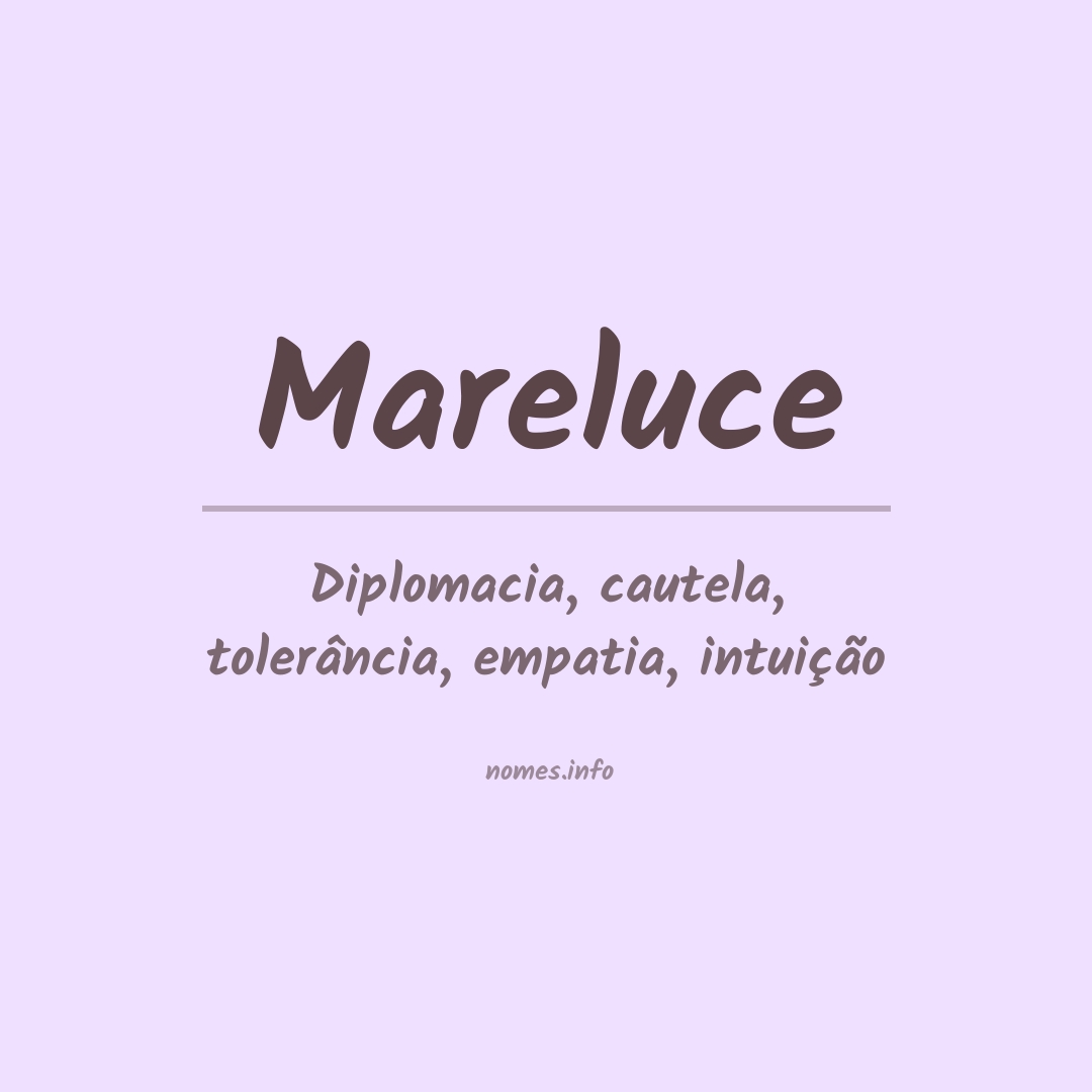 Significado do nome Mareluce