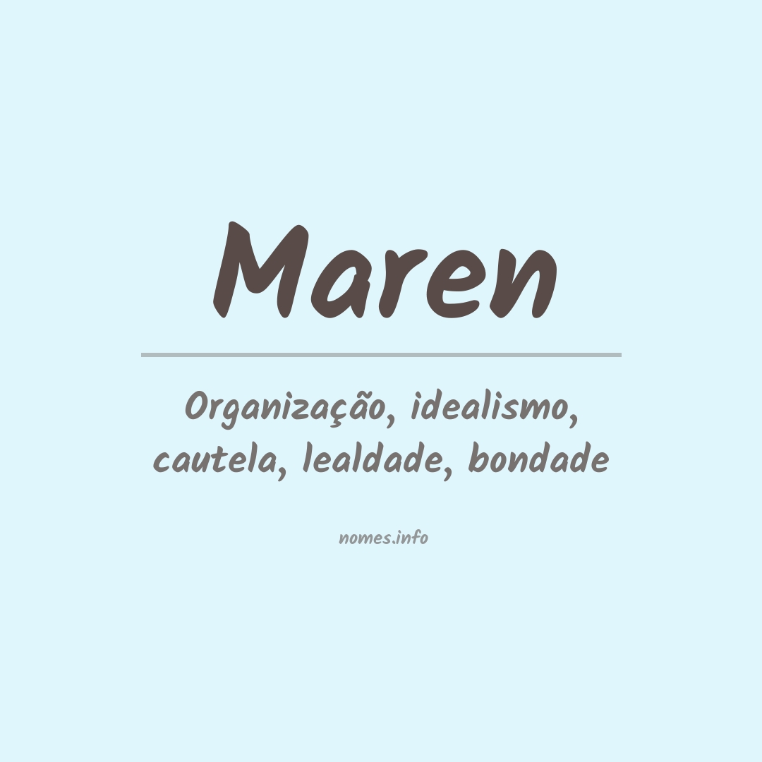Significado do nome Maren
