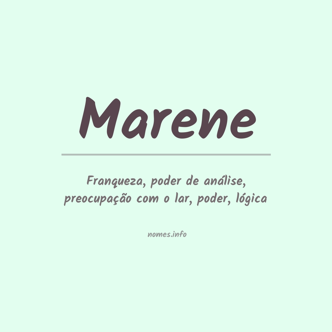 Significado do nome Marene