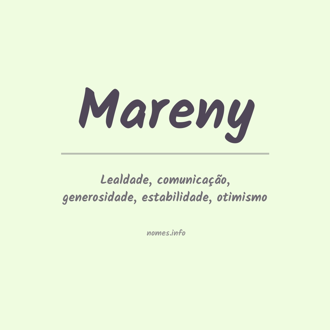 Significado do nome Mareny