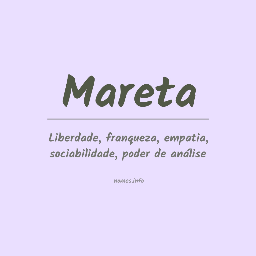 Significado do nome Mareta