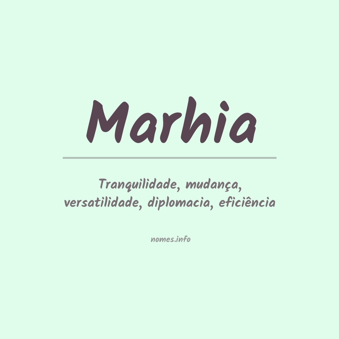 Significado do nome Marhia