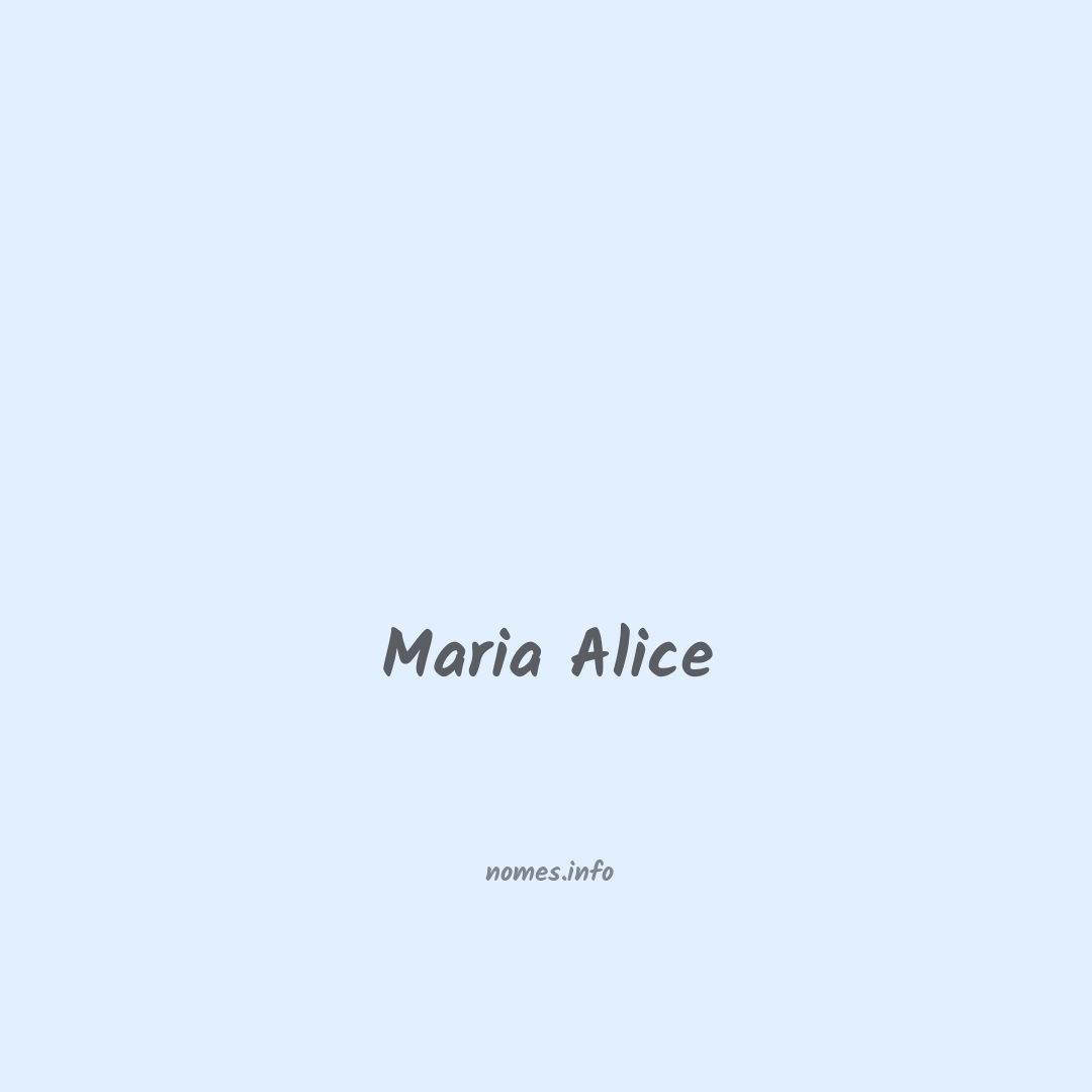 Maria alice em chinês