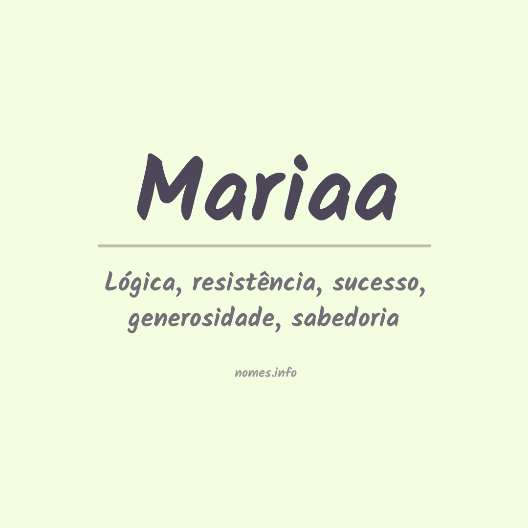 Significado do nome Mariaa