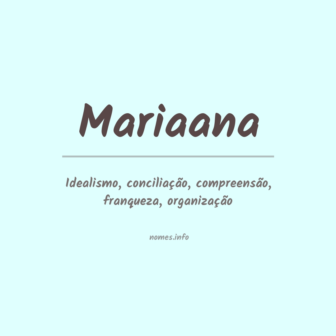 Significado do nome Mariaana