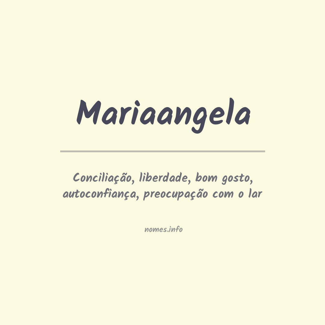 Significado do nome Mariaangela