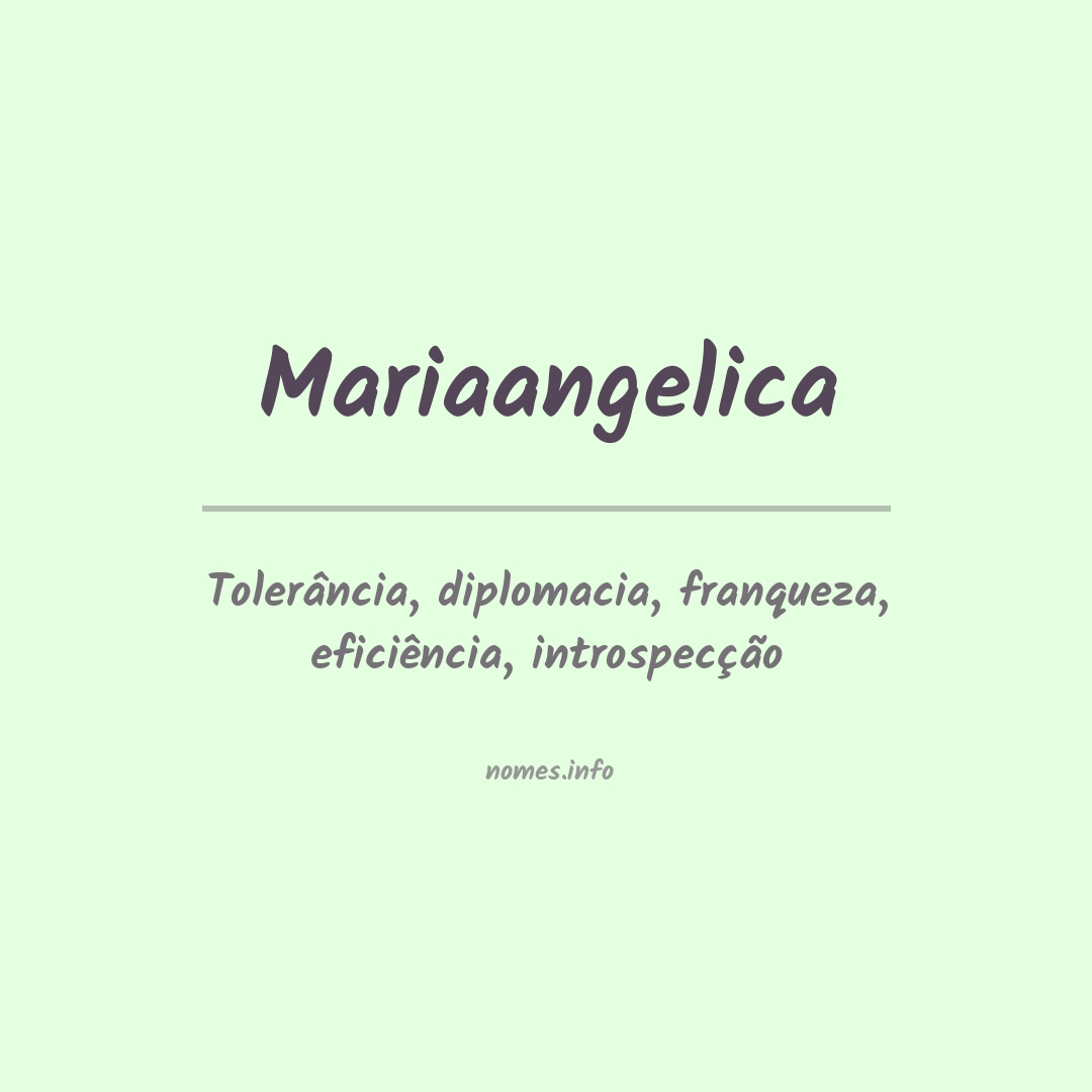 Significado do nome Mariaangelica