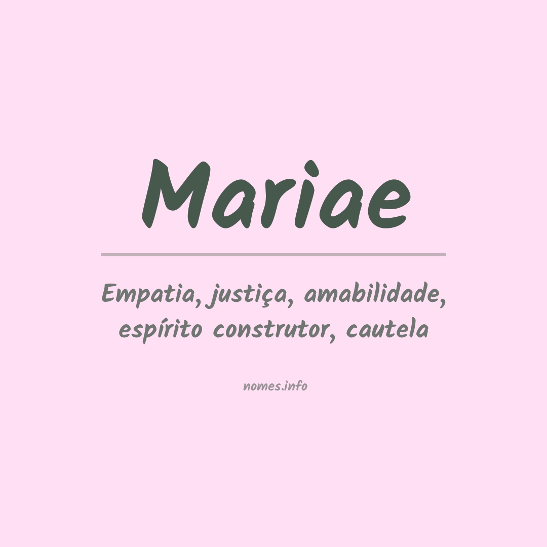 Significado do nome Mariae