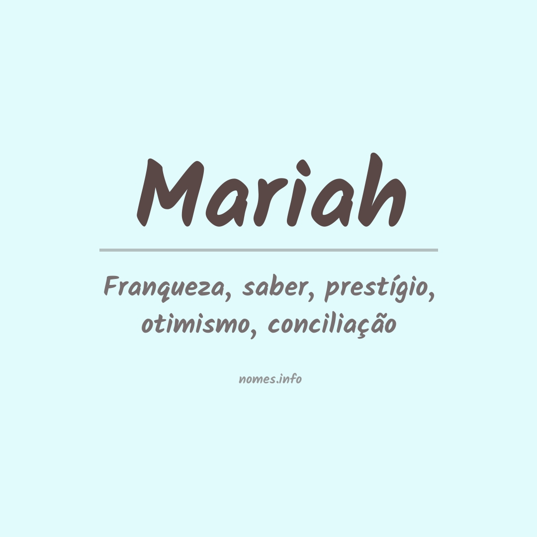 Significado do nome Mariah