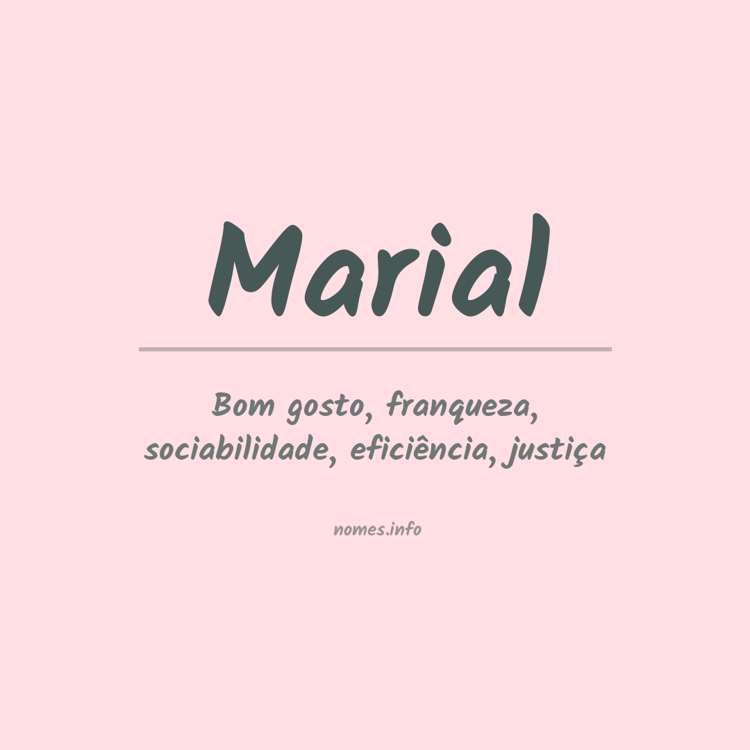 Significado do nome Marial