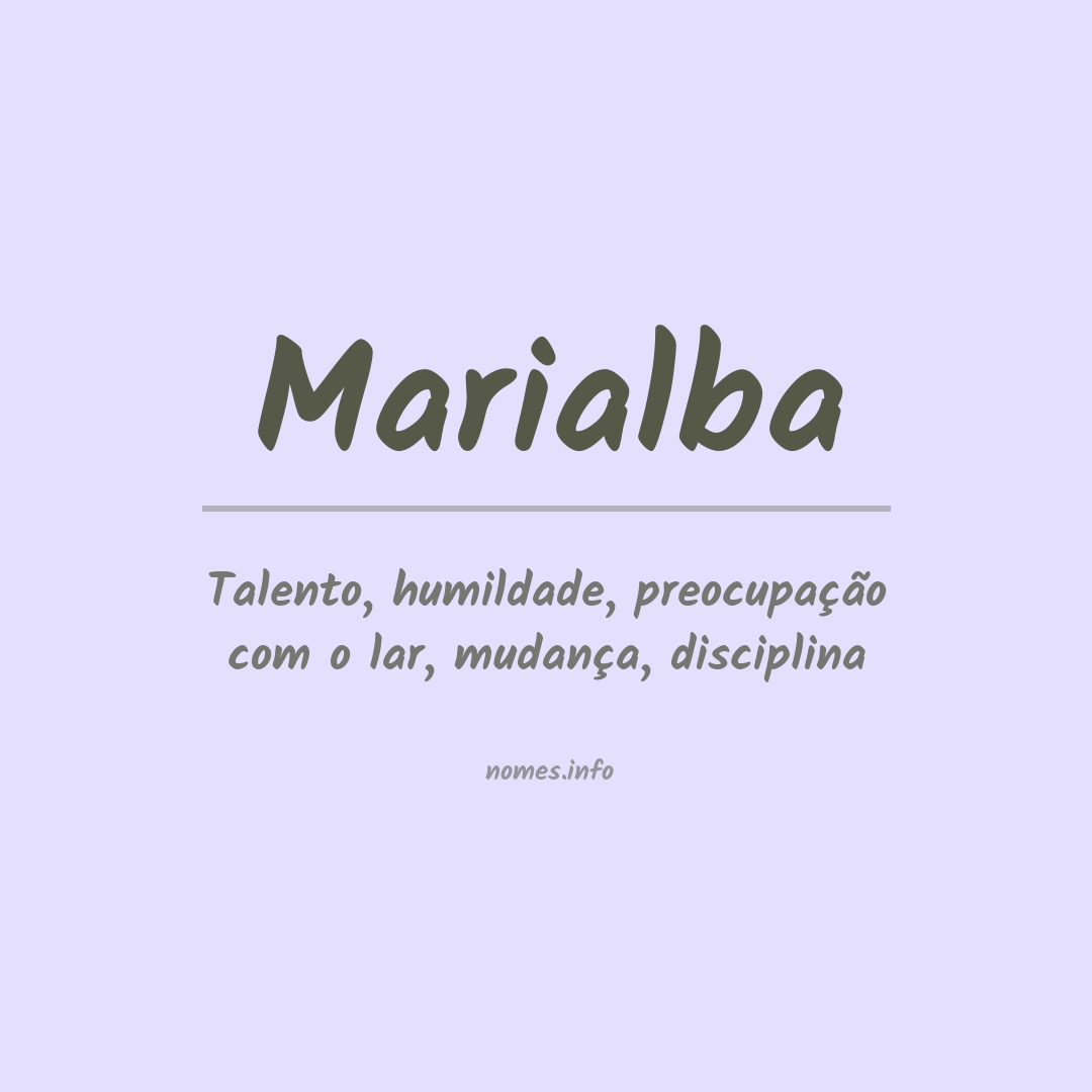 Significado do nome Marialba