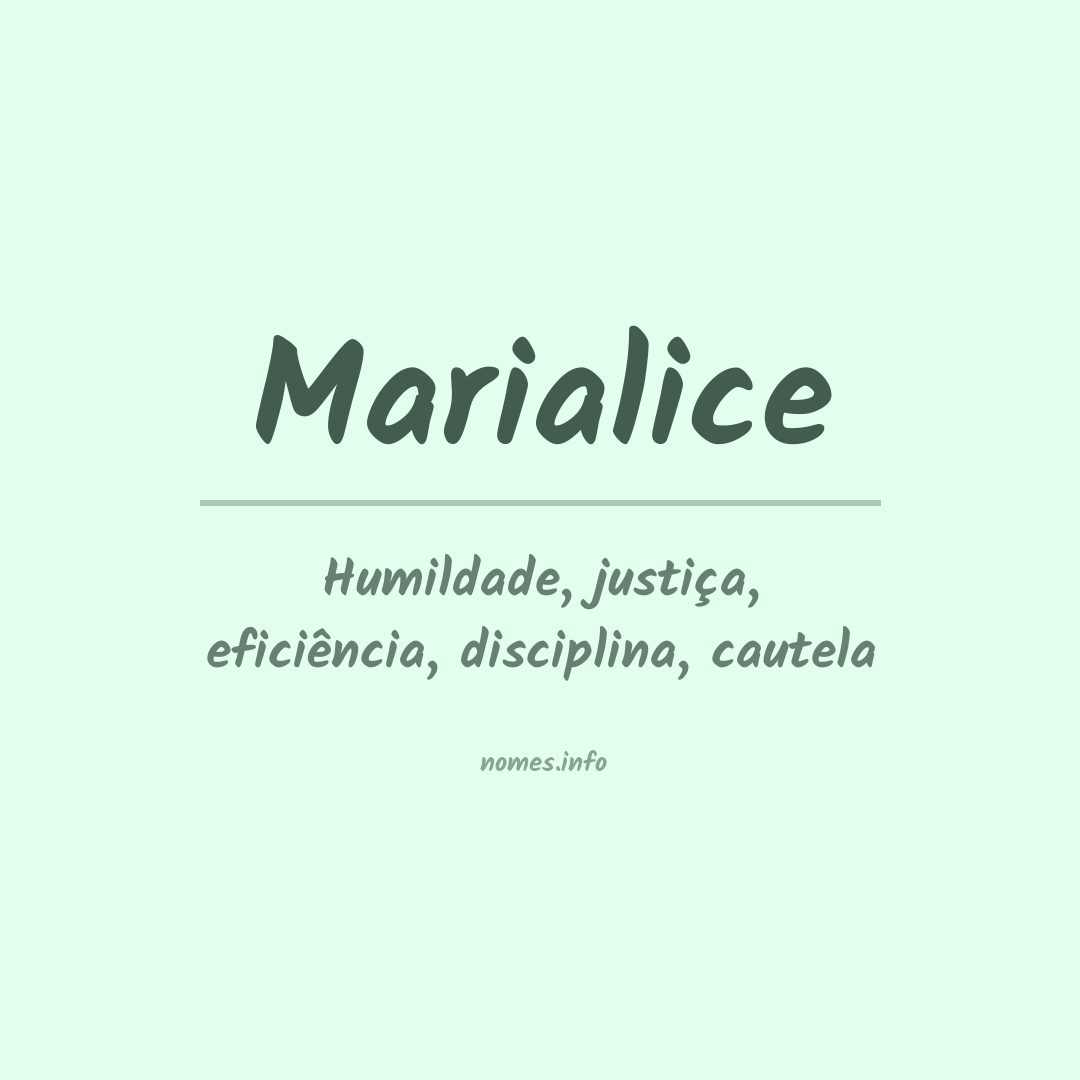 Significado do nome Marialice