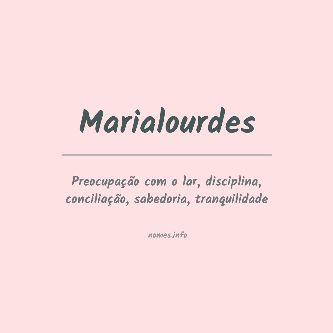Significado do nome Marialourdes
