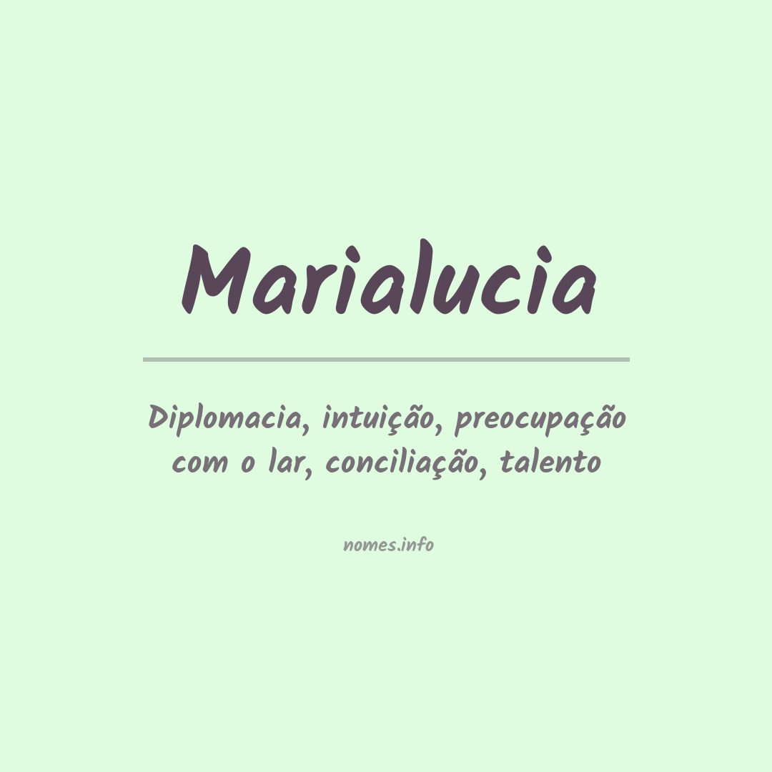 Significado do nome Marialucia