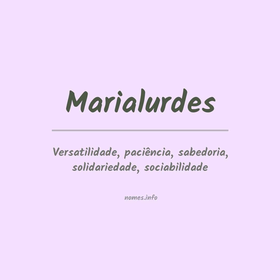 Significado do nome Marialurdes