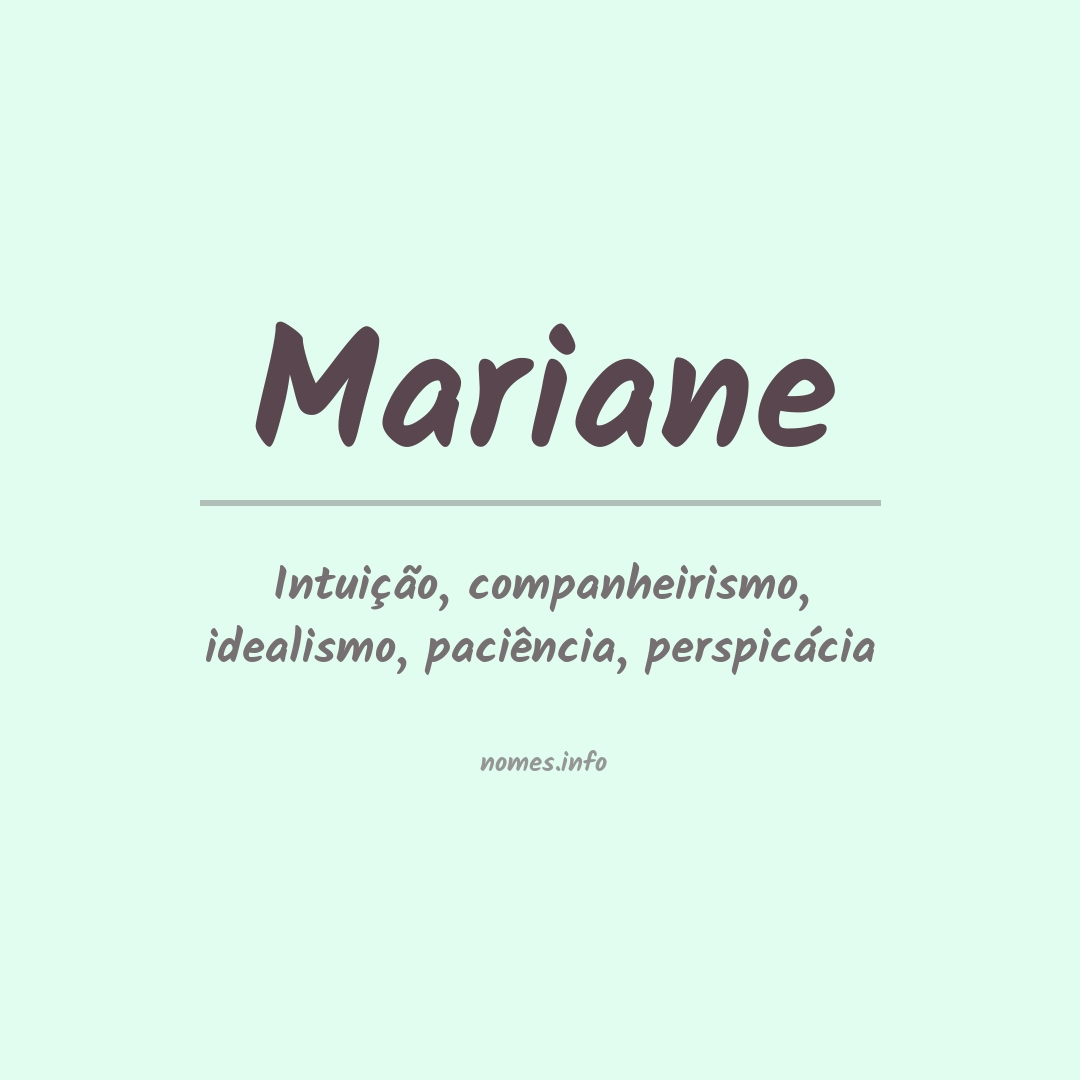 Significado do nome Mariane