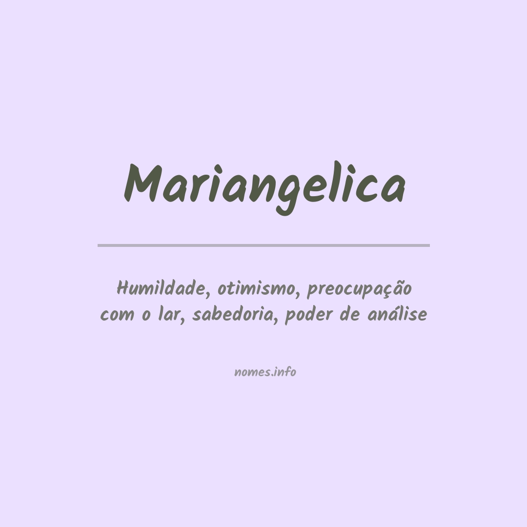 Significado do nome Mariangelica