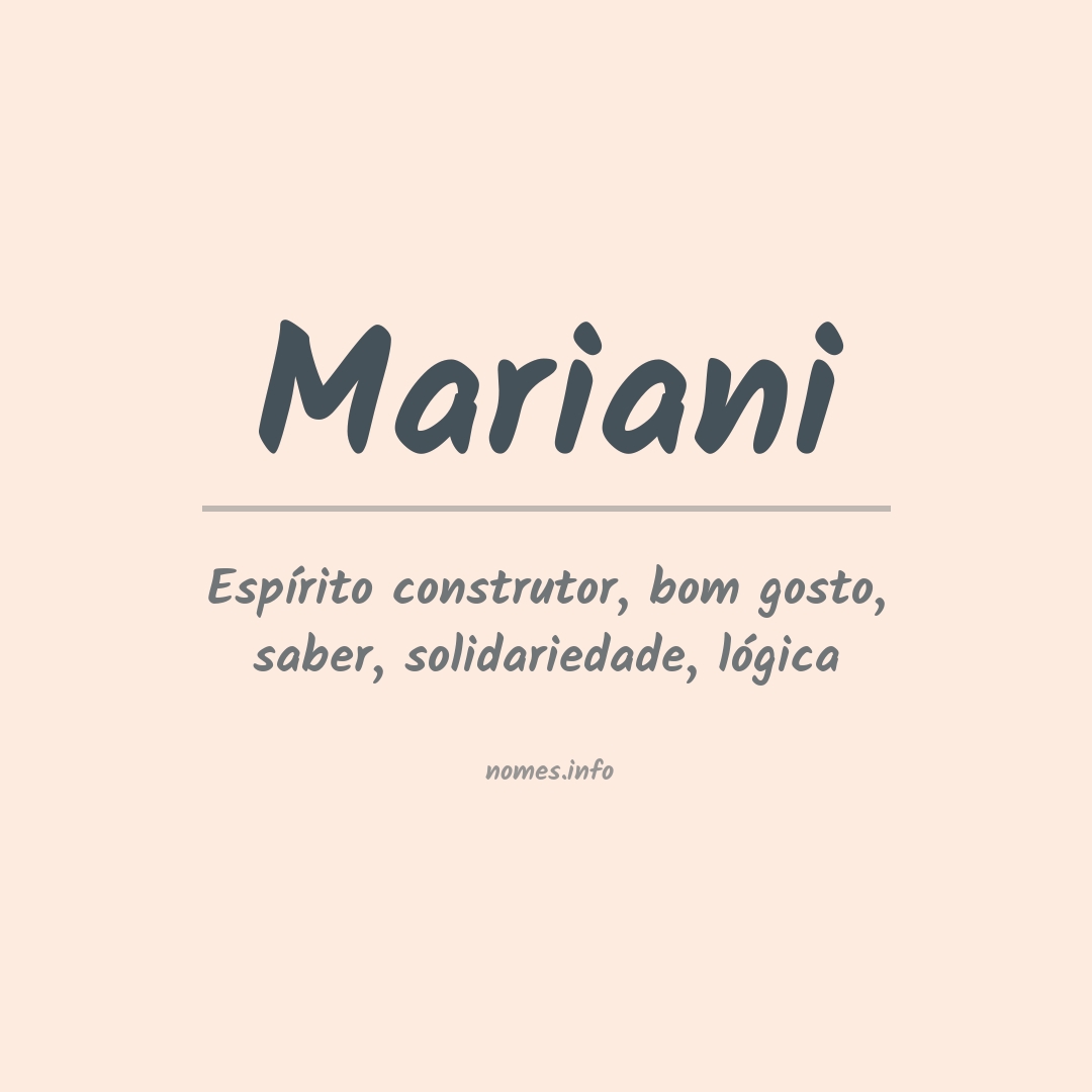 Significado do nome Mariani