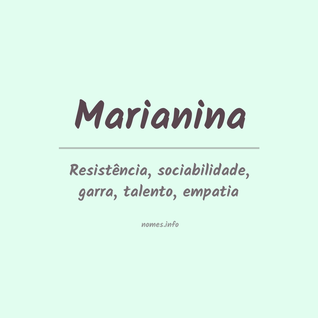 Significado do nome Marianina