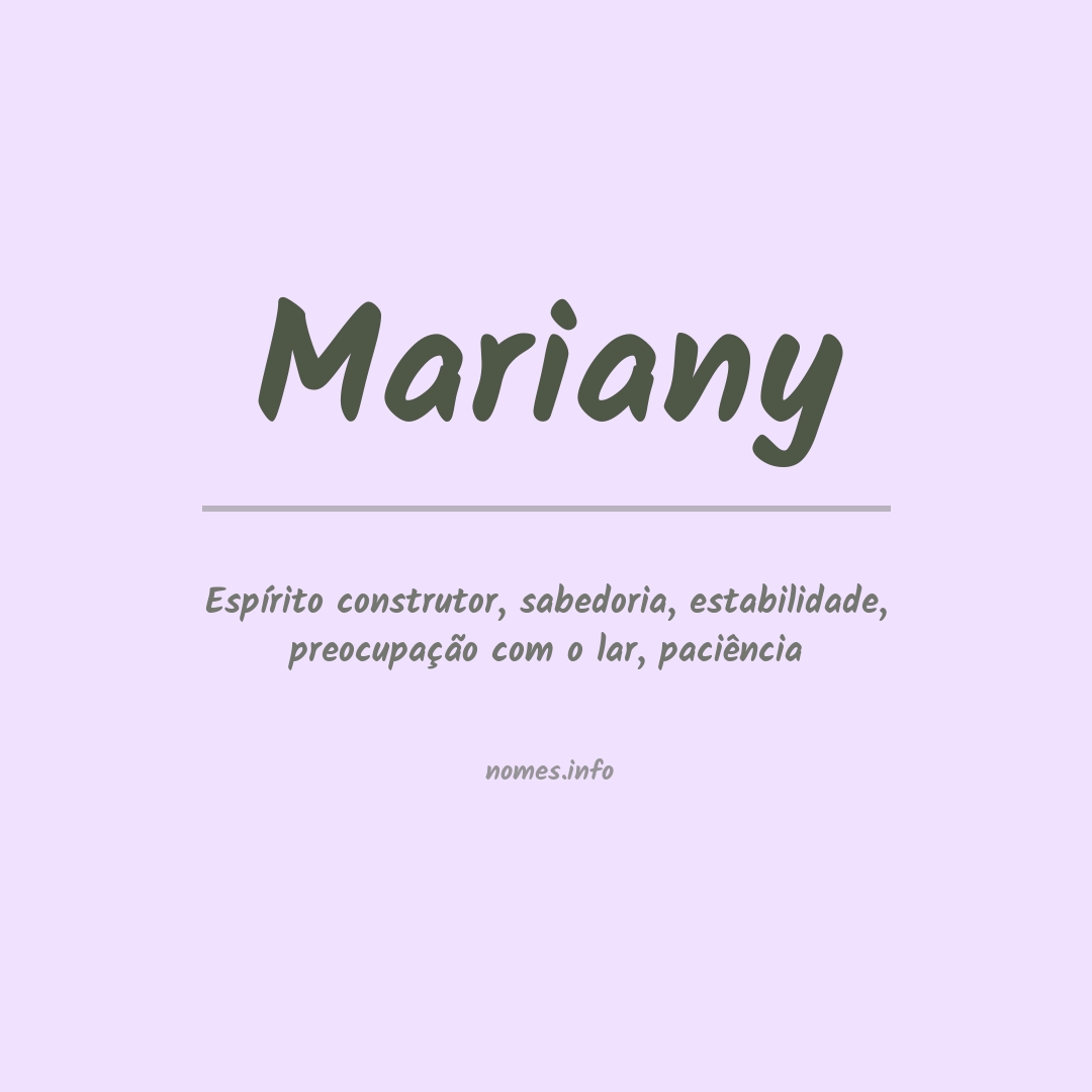 Significado do nome Mariany