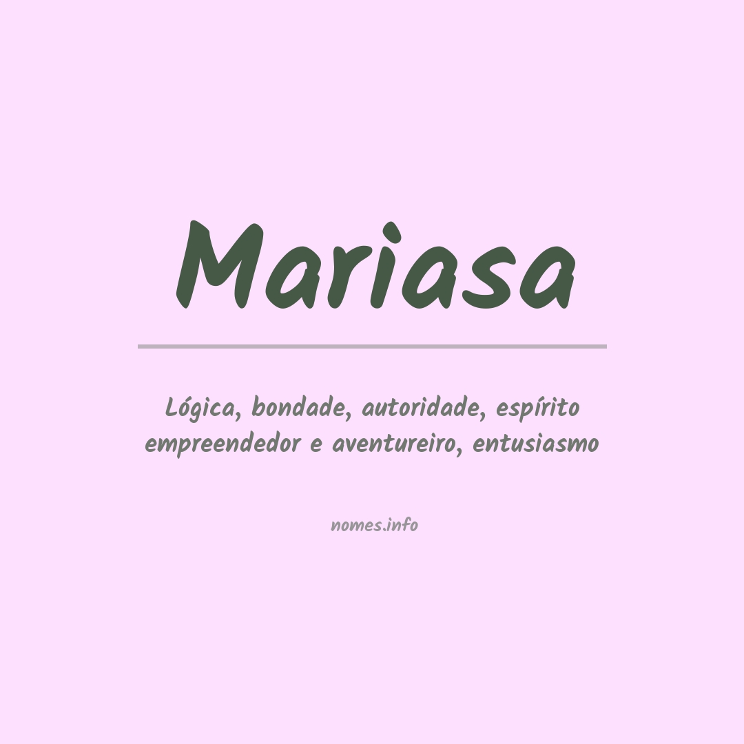 Significado do nome Mariasa