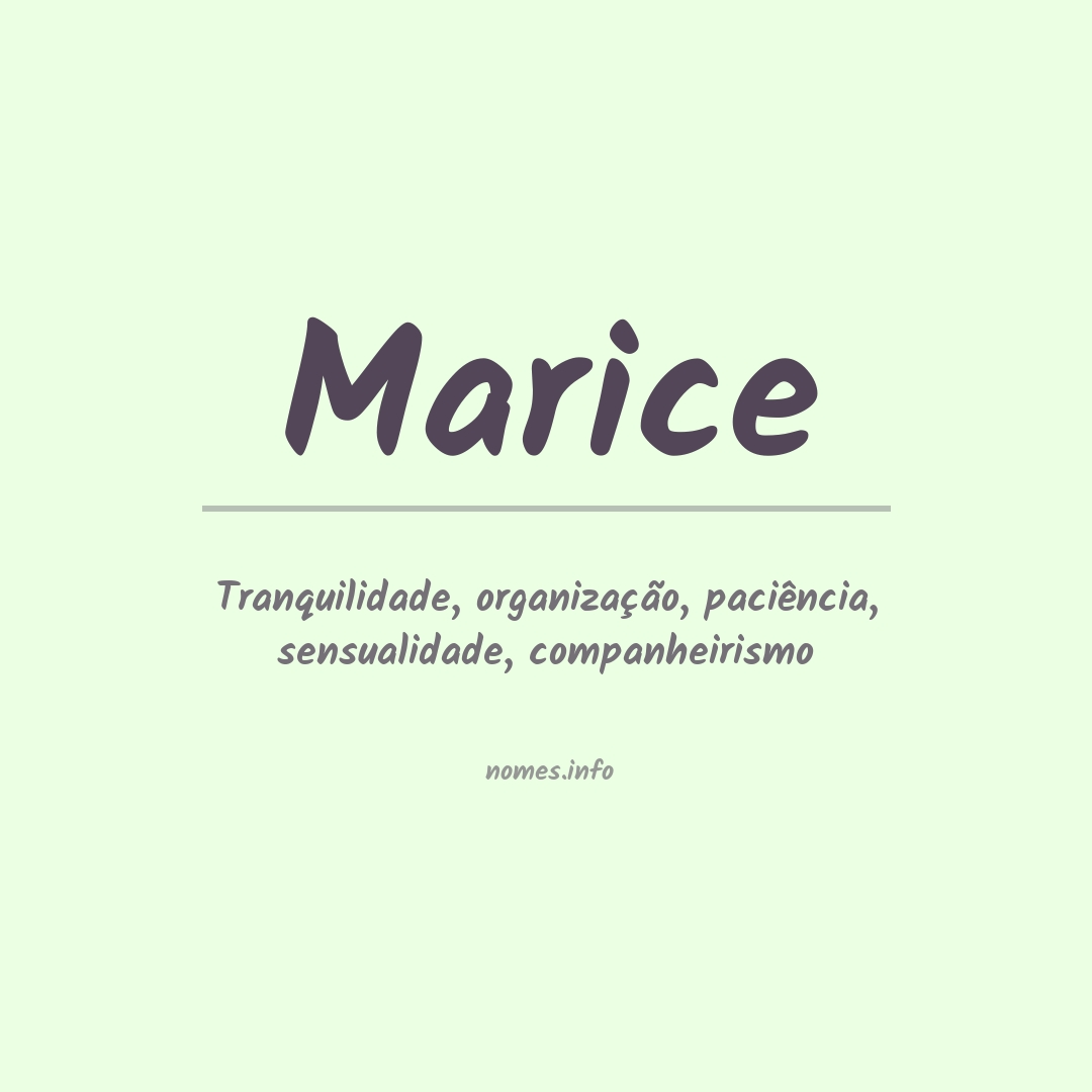 Significado do nome Marice