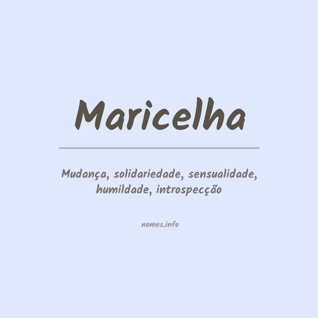 Significado do nome Maricelha