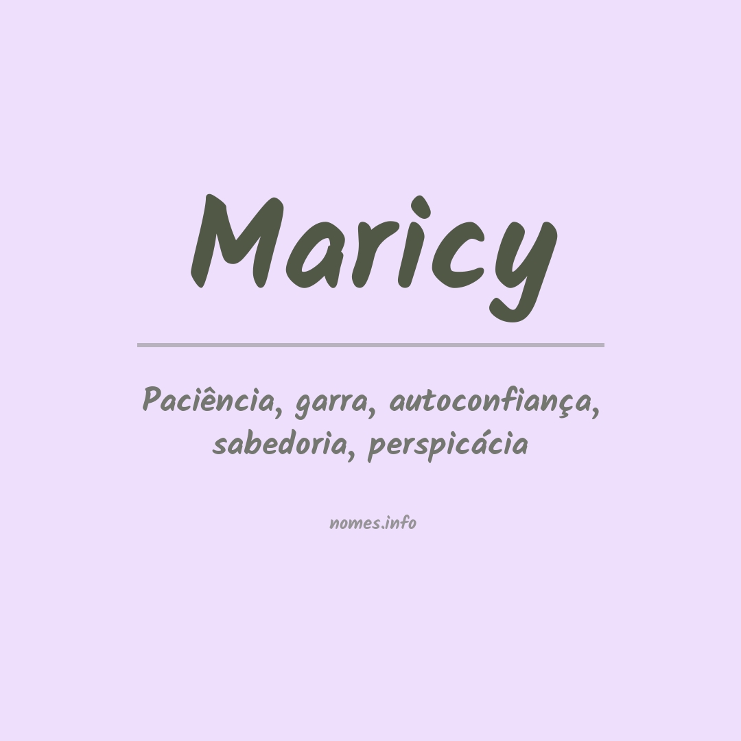 Significado do nome Maricy