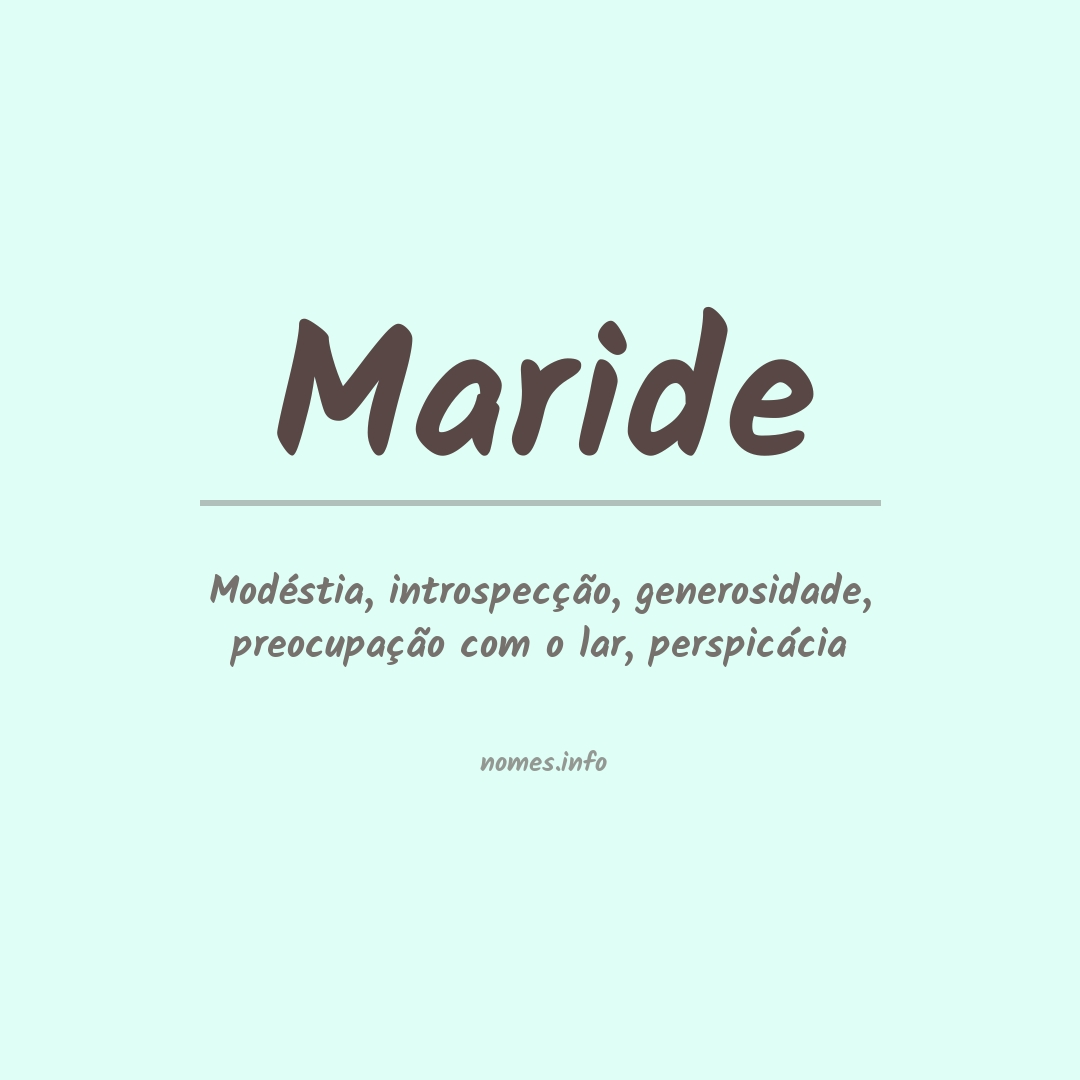 Significado do nome Maride