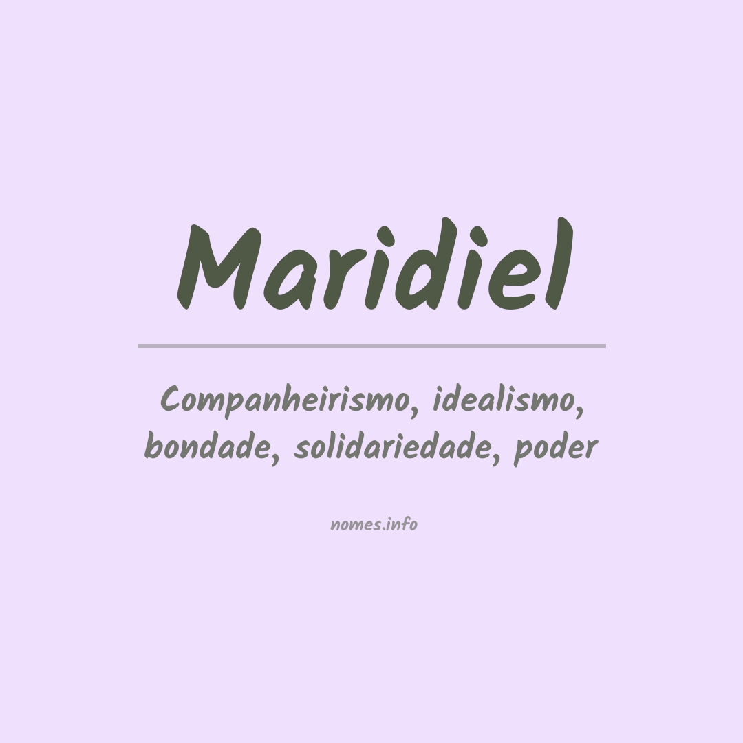 Significado do nome Maridiel