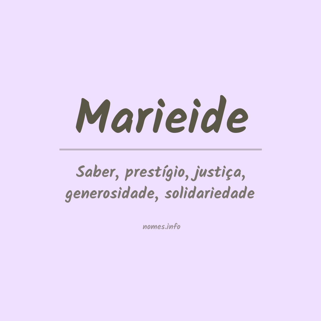 Significado do nome Marieide
