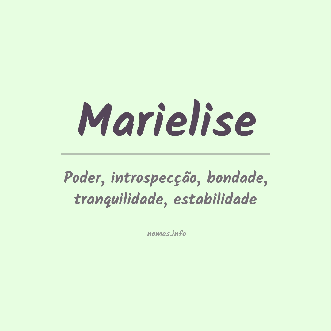 Significado do nome Marielise